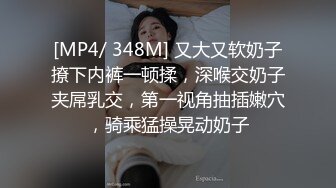 [MP4/ 348M] 又大又软奶子撩下内裤一顿揉，深喉交奶子夹屌乳交，第一视角抽插嫩穴，骑乘猛操晃动奶子