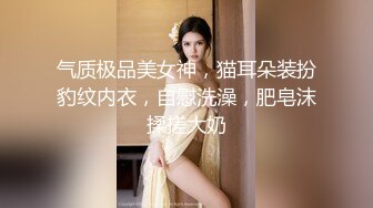 气质极品美女神，猫耳朵装扮豹纹内衣，自慰洗澡，肥皂沫揉搓大奶