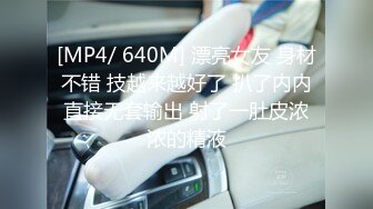 [MP4/ 640M] 漂亮女友 身材不错 技越来越好了 扒了内内直接无套输出 射了一肚皮浓浓的精液